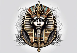 ankh symbol , ancient egyptian pyramids , black Egyptians tattoo idea