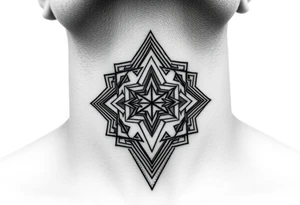 throat geometric tattoo with the middle throat lighter then the rest tattoo idea