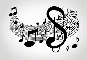 Music notes coming out of spiral note book tattoo idea