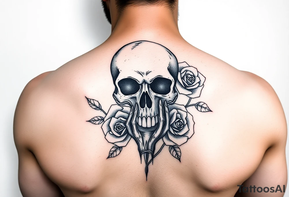 skull, hand roses
femanine tattoo idea