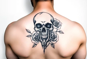 skull, hand roses
femanine tattoo idea