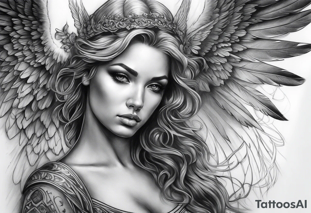 Dark realism angel tattoo tattoo idea