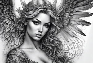 Dark realism angel tattoo tattoo idea