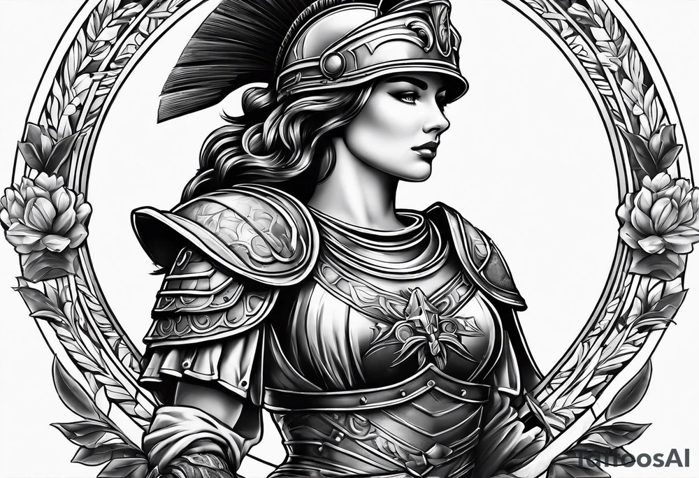 roman soldier lady tattoo idea