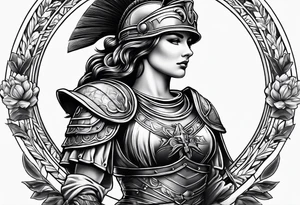 roman soldier lady tattoo idea