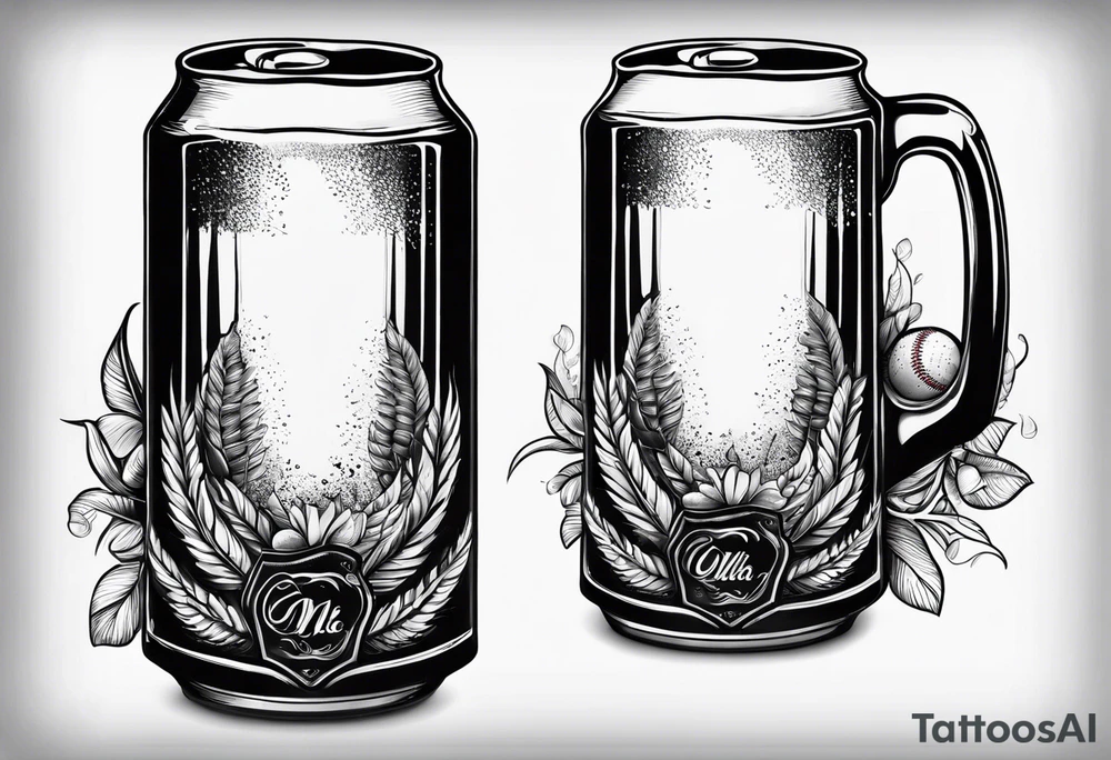 Baseball beer tattoo idea