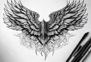 Dark archangel wing tattoo idea