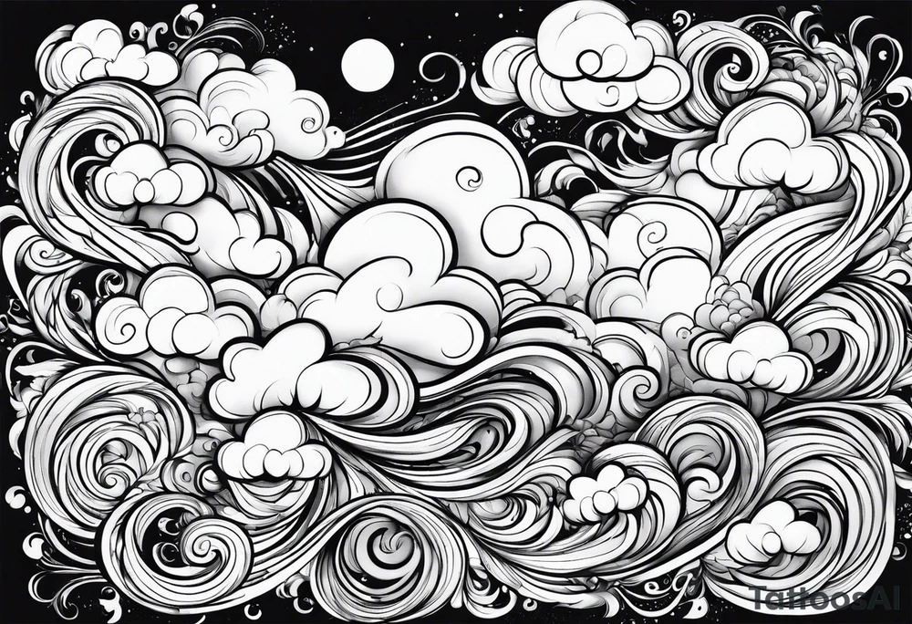 clouds, swirls tattoo idea