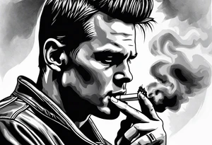 Tom Brady smoking cigarette tattoo idea