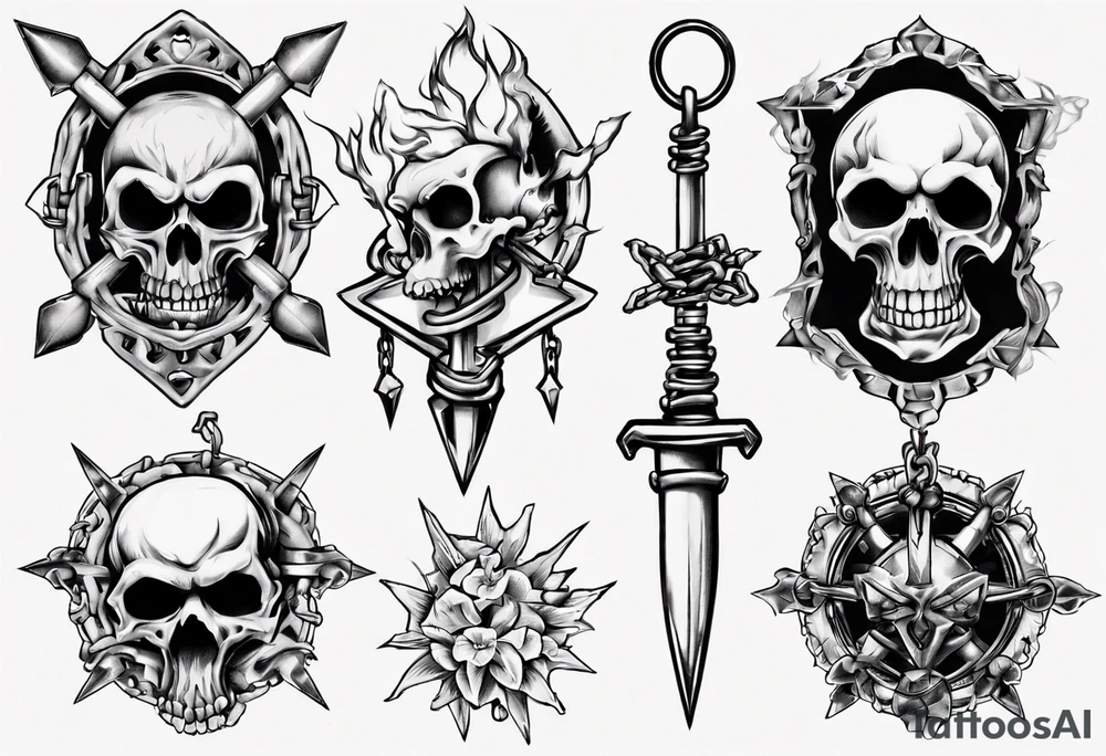 mace on a chain tattoo idea