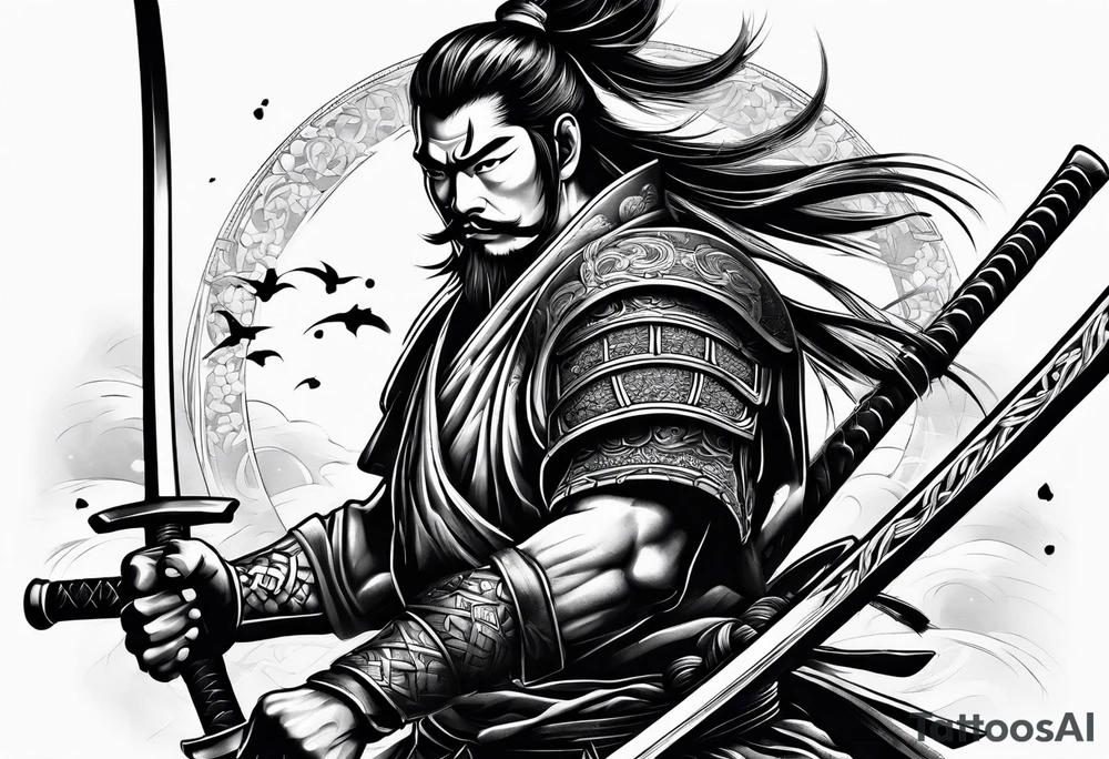 samurai theme tattoo design for upper arm tattoo idea