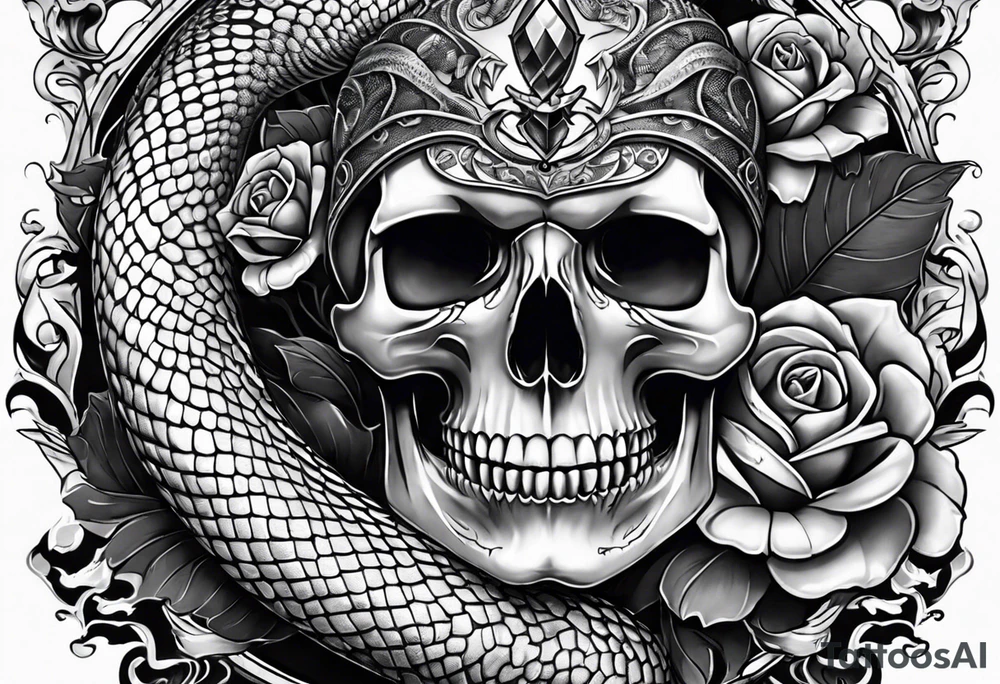 Snake and skull tattoo idea