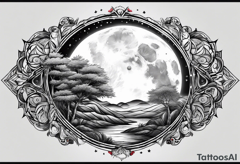 sacred moon tattoo idea