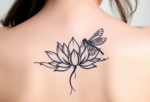 Lotus with dragonfly tattoo idea