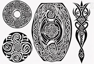 celtic an maori fusion design with a teble cleft. tattoo idea