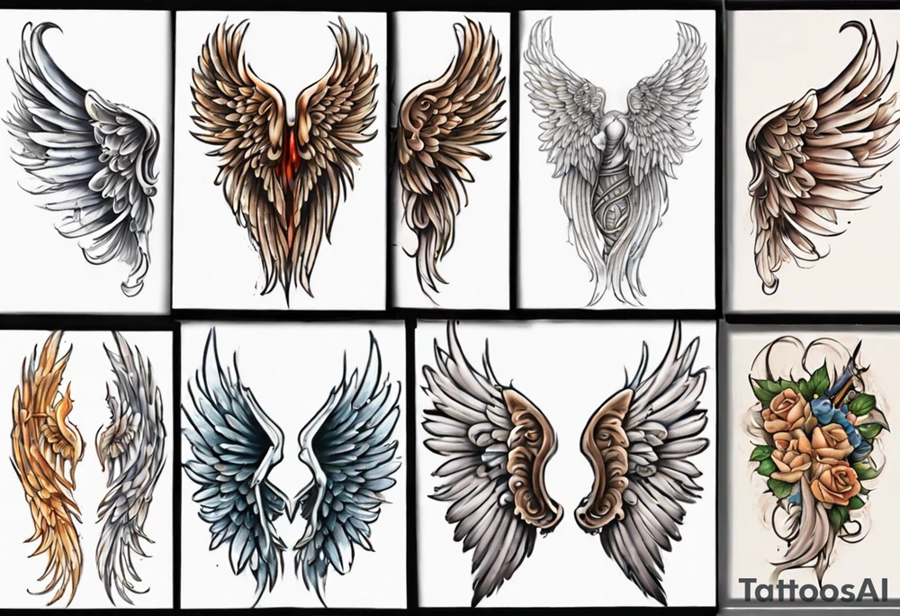 Create a coverup tattoo to cover angel wings tattoo idea