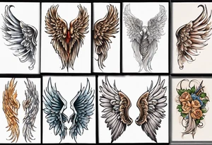 Create a coverup tattoo to cover angel wings tattoo idea