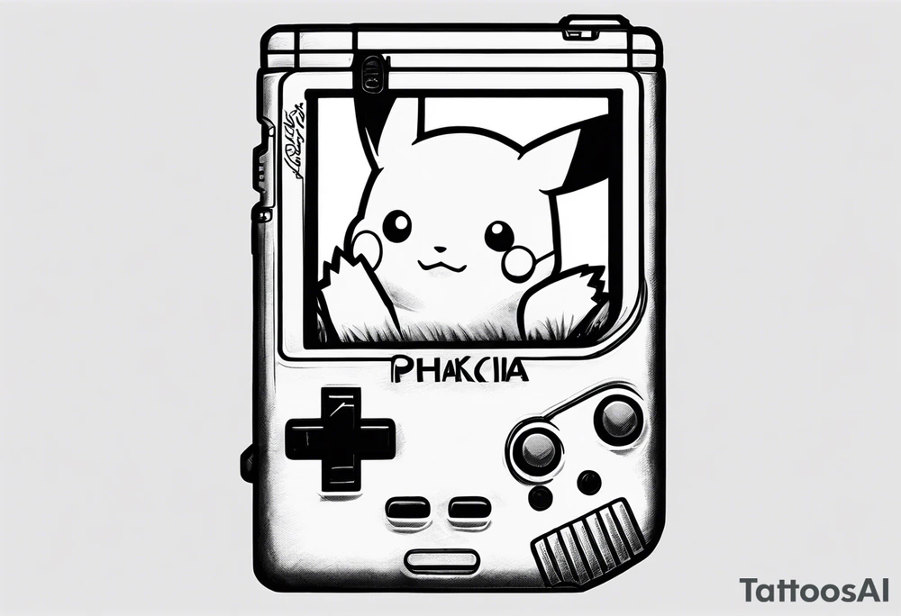 pikachu gameboy tattoo idea