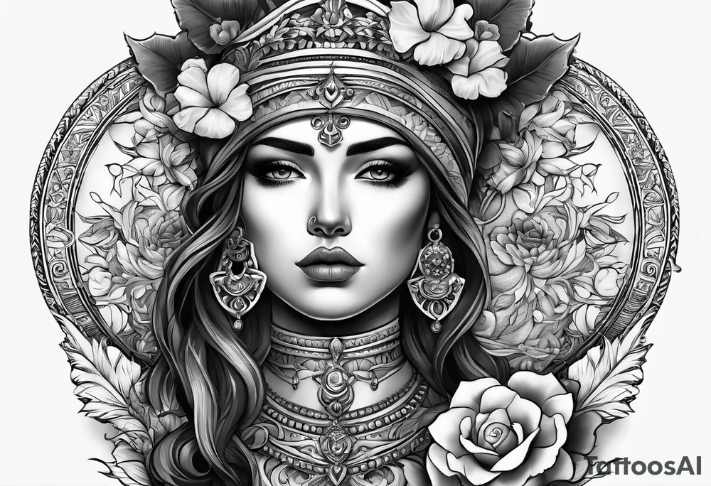 Griechische frau skulptur tattoo idea
