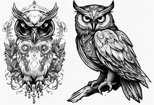 The Demon Owl Stolas, a Prince of Hell who is obsessed with gems, knowledge of astrology and poisonous plants. tattoo idea