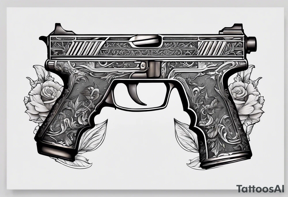 The letters AR with pistols on each side tattoo idea