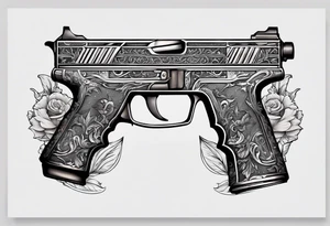 The letters AR with pistols on each side tattoo idea