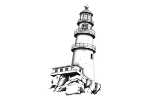 Lighthouse with coat of arms incorporated into the roof tattoo idea