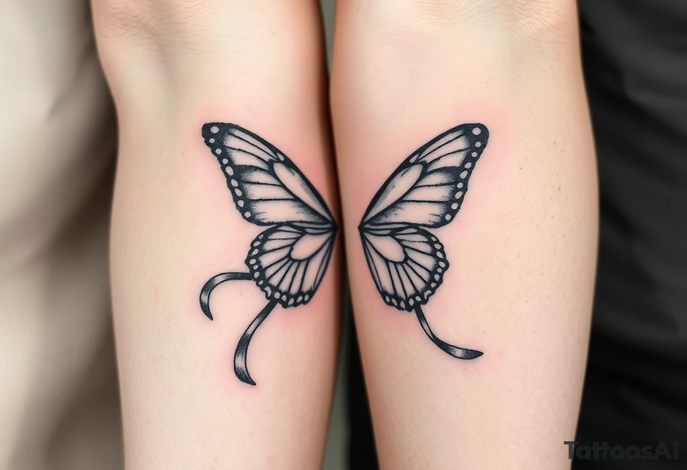 ethereal butterfly with flowing silk ribbons in moonlight tattoo idea ethereal butterfly with flowing silk ribbons in moonlight tattoo idea
