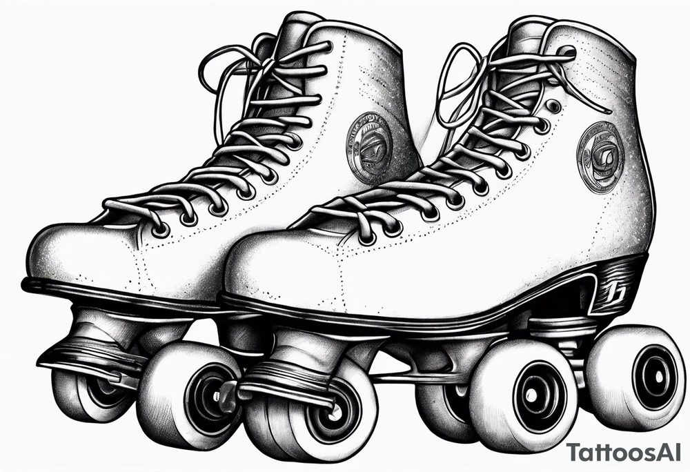 Pair of old school rollerskates tattoo idea