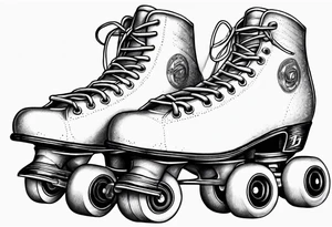 Pair of old school rollerskates tattoo idea