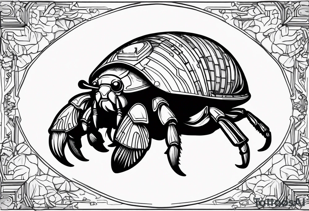 hermit crab wearing a storm trooper helmet tattoo idea
