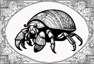 hermit crab wearing a storm trooper helmet tattoo idea