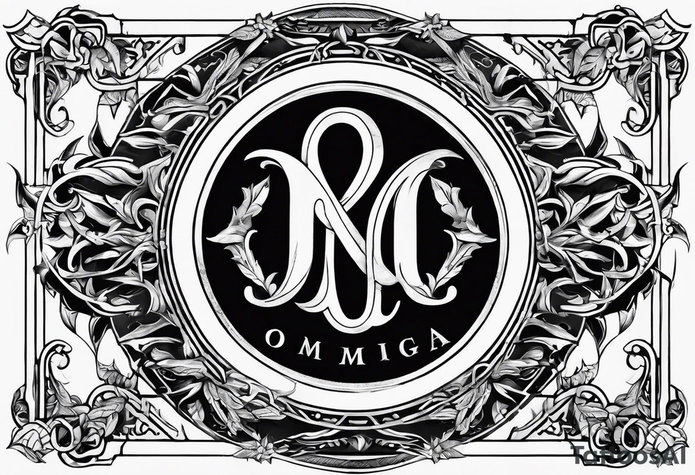 Greek Capital Letter Omega symbol death metal style tattoo idea