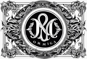 Greek Capital Letter Omega symbol death metal style tattoo idea