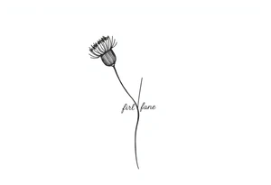 thistle minimalist fin line for hand with message tattoo idea