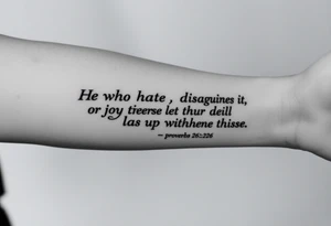 proverbs 26:25-26
He who hates, disguises it with his lips,And lays up deceit within himself,Their hatred may be concealed by deception,but their wickedness will be exposed in the assembly. tattoo idea