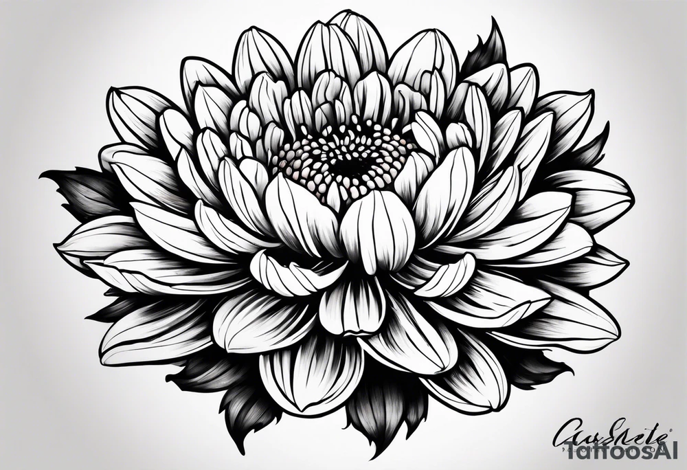 single chrysanthemum flower tattoo idea