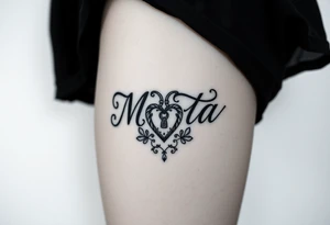 The name Mota with a lock and heart tattoo idea