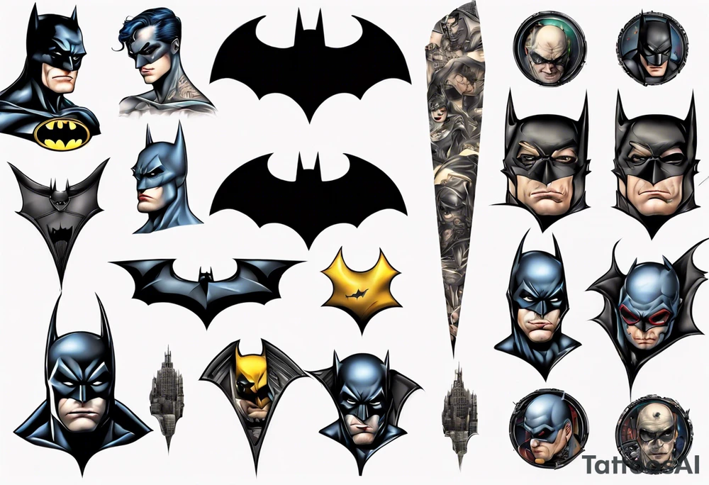 batman gotham sleeve tattoo idea