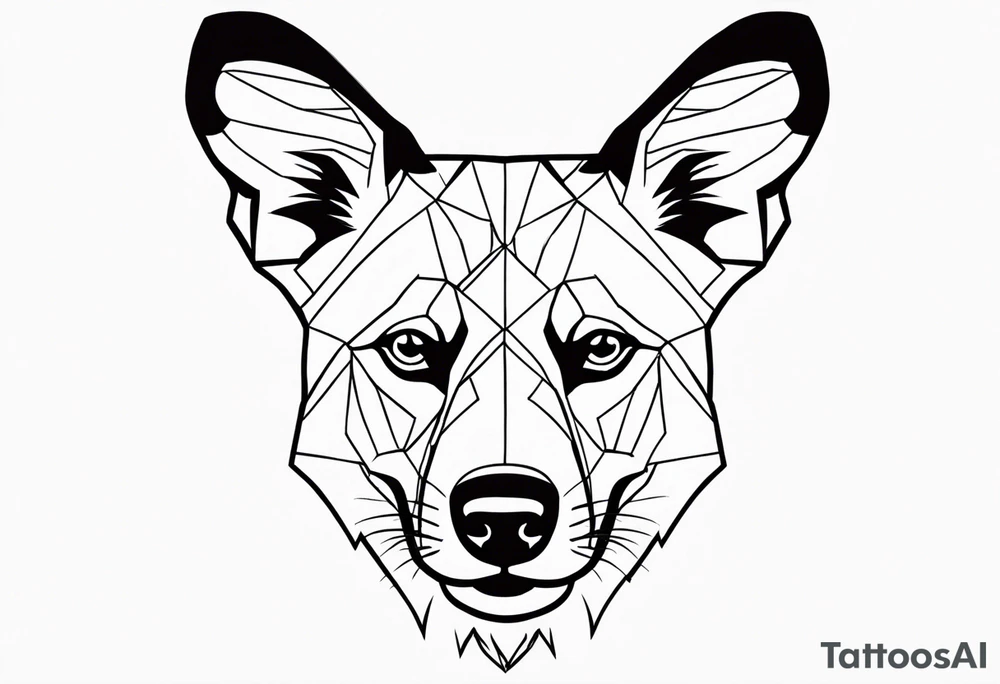 African wild dog face tattoo idea