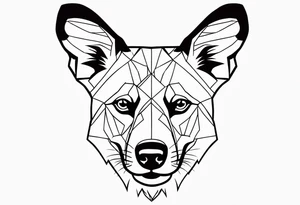 African wild dog face tattoo idea