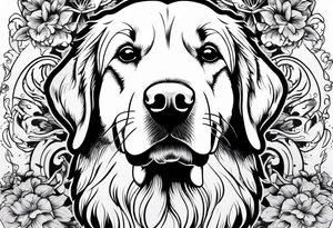 a golden retriever in a gi tattoo idea