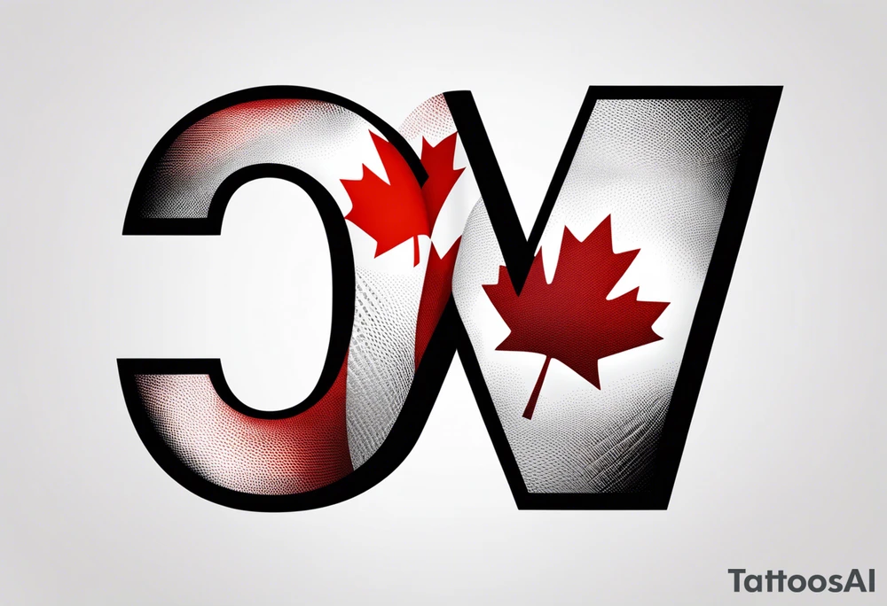 The letter C with the Canadian flag with the letter C tattoo idea