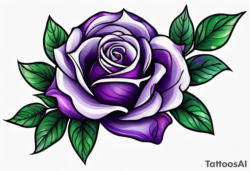 Purple rose tattoo idea