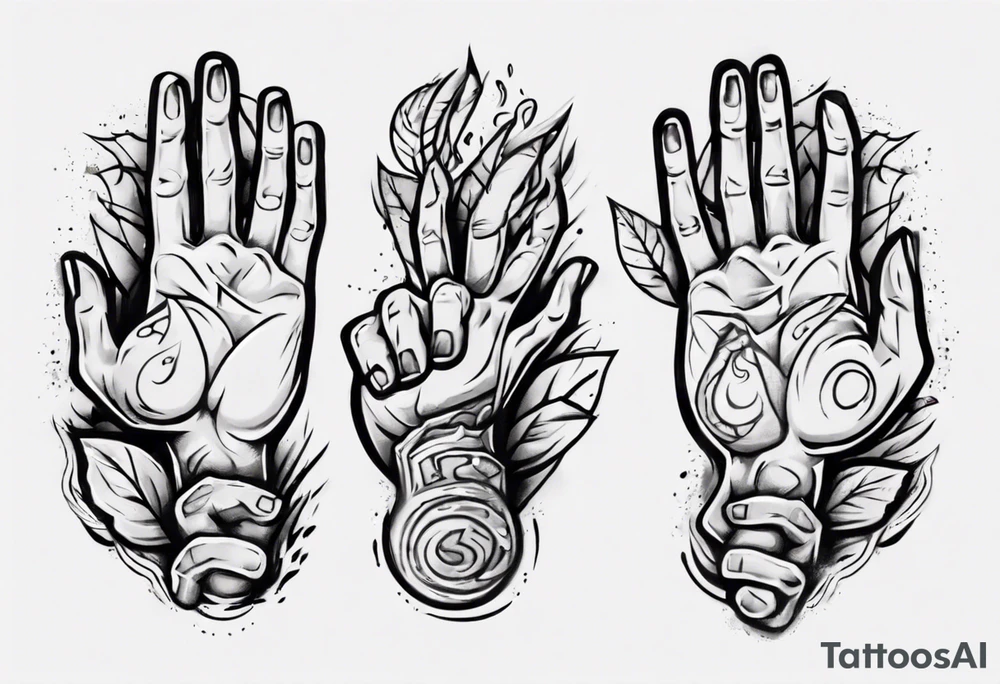 Stone with two hands shaking on it tattoo idea