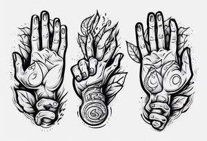 Stone with two hands shaking on it tattoo idea