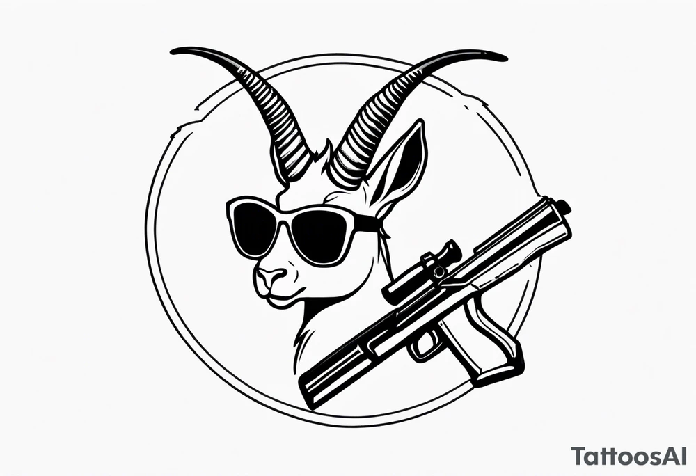 capricorn with sunglasses and a shotgun tattoo idea