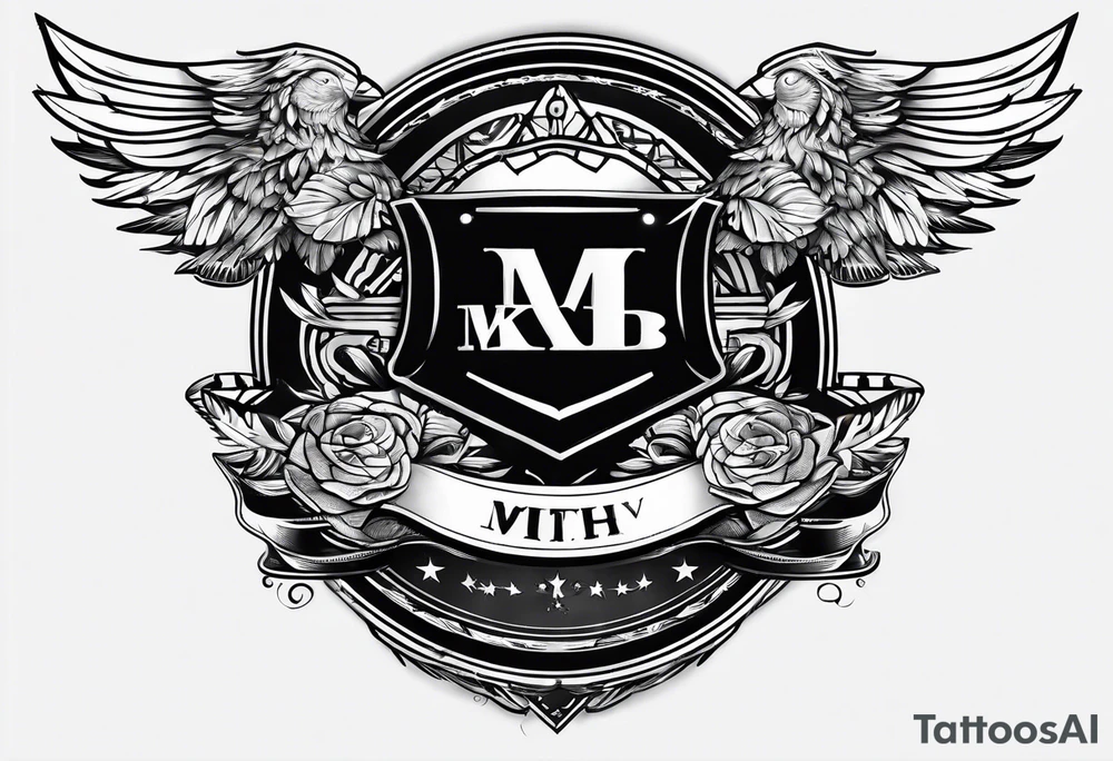 banner tattoo with letters 
MKB tattoo idea