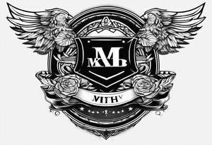 banner tattoo with letters 
MKB tattoo idea