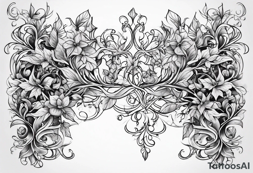 Leafy vines tattoo idea